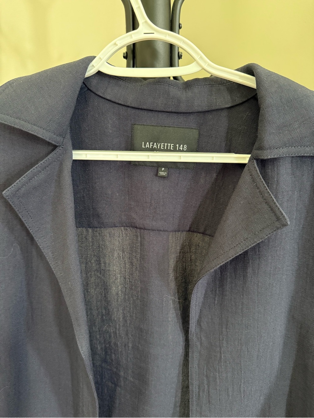 Lafayette 148 New York Navy Open-Front Lightweight Jacket - Picture 2 of 5